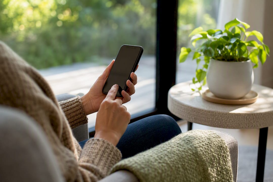 Hands tapping on tablet for medical cannabis certification