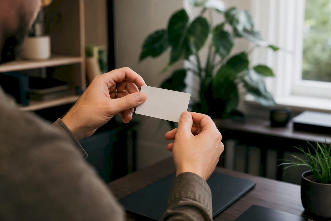 Hands holding medical marijuana certification card