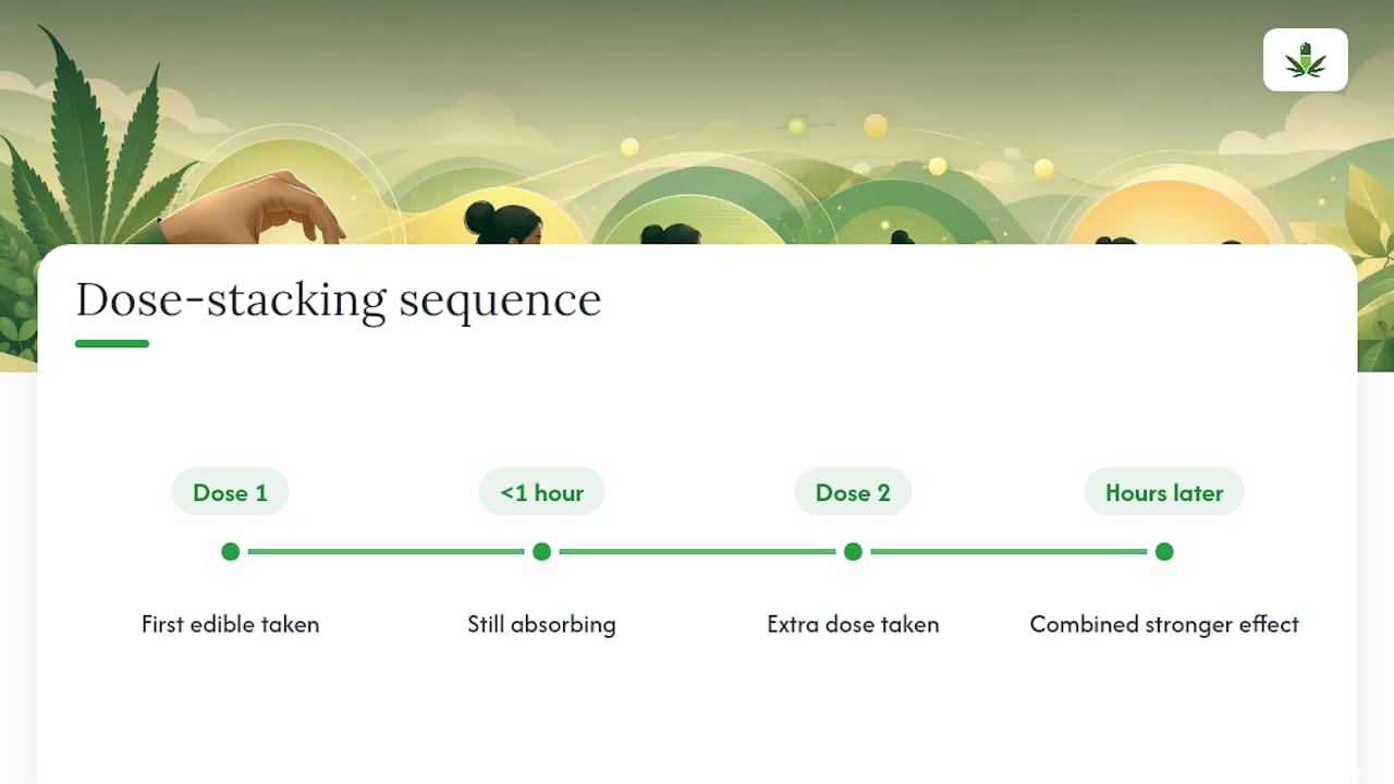 Timeline showing edible dose stacking risk