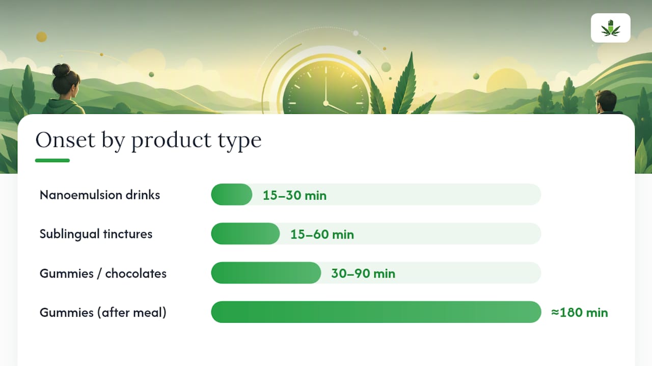 Edible product onset time comparison