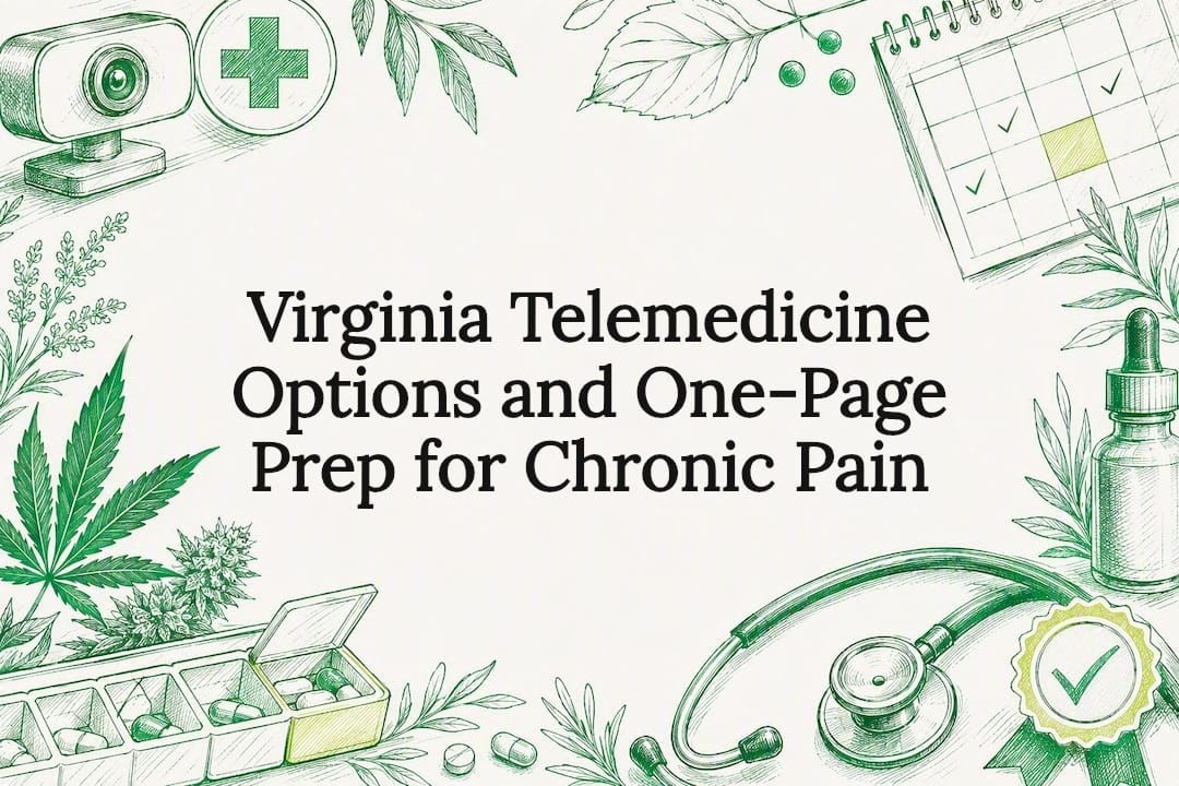 Virginia Telemedicine Options and One-Page Prep for Chronic Pain