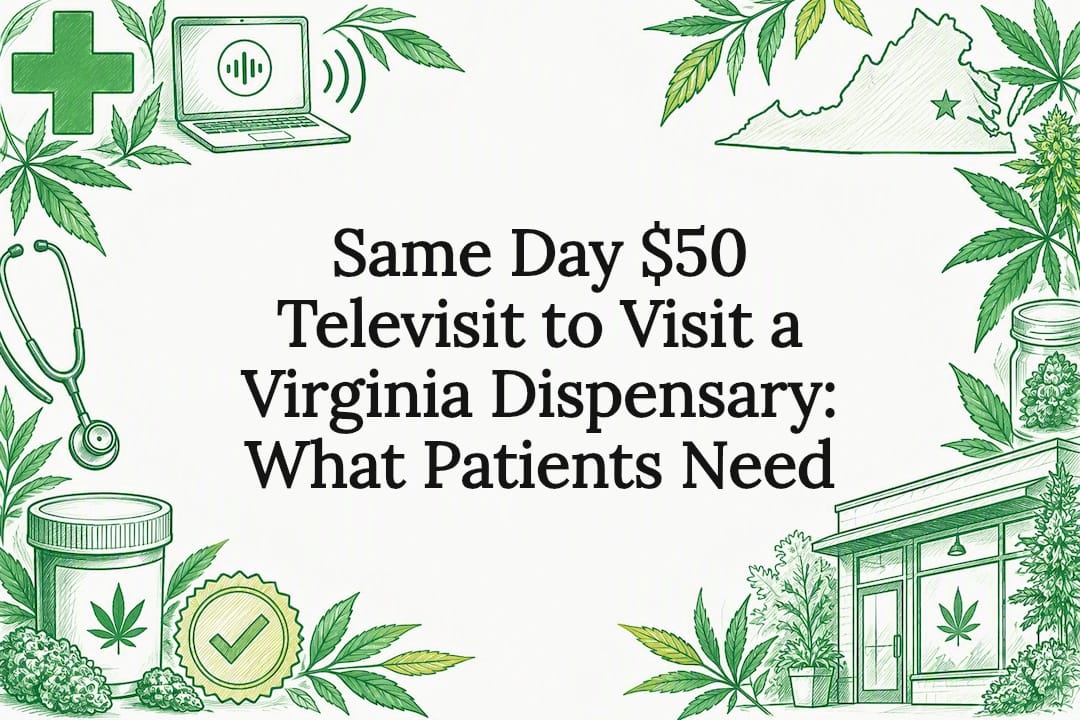 Same Day $50 Televisit to Visit a Virginia Dispensary: What Patients Need