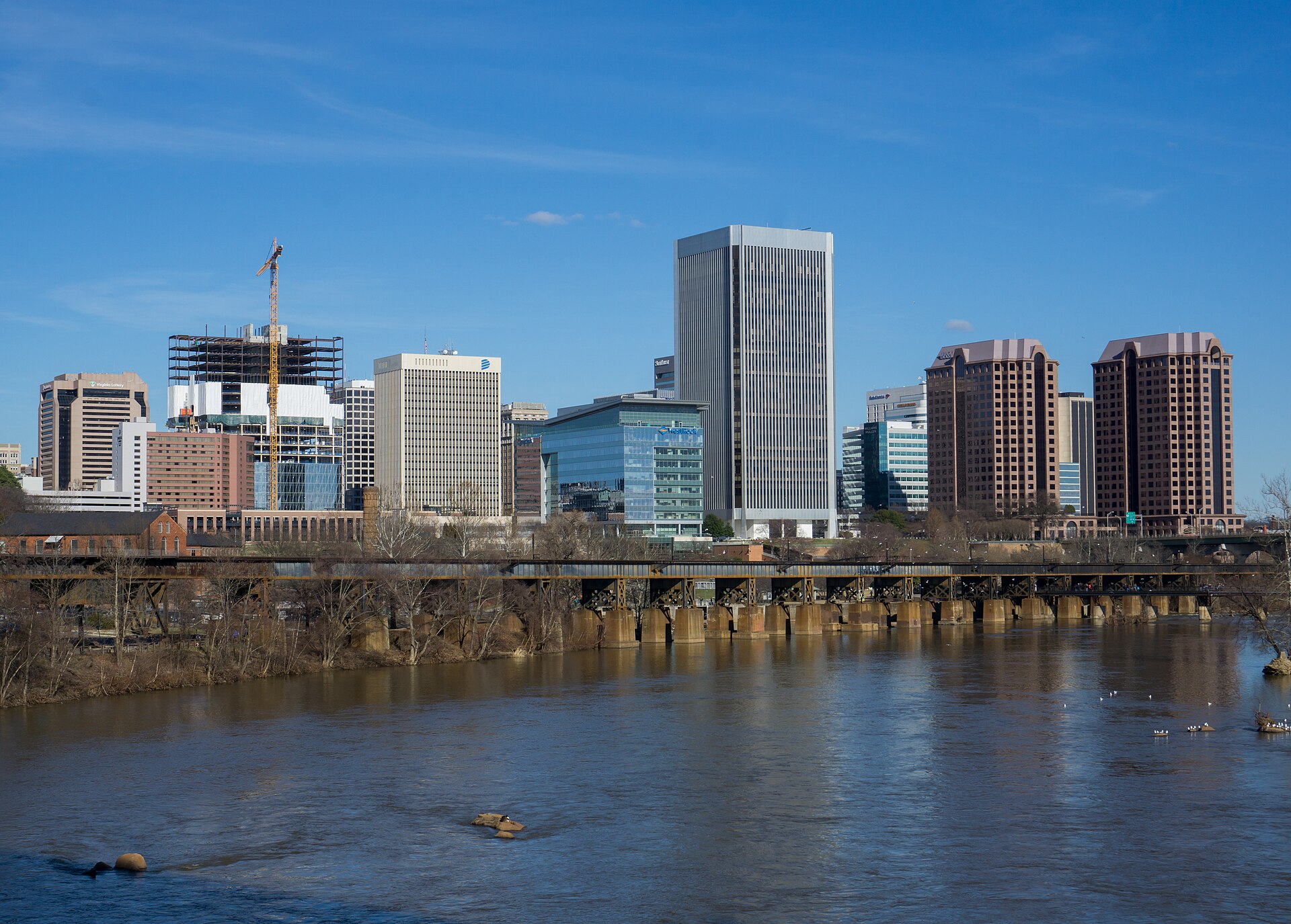 Richmond Virginia riverfront skyline landmark