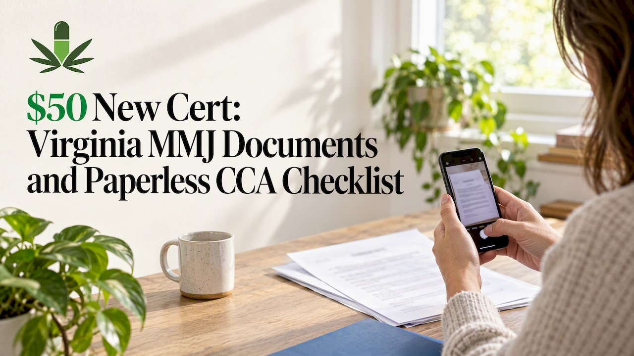 $50 New Cert: Virginia MMJ Documents, Paperless CCA Checklist