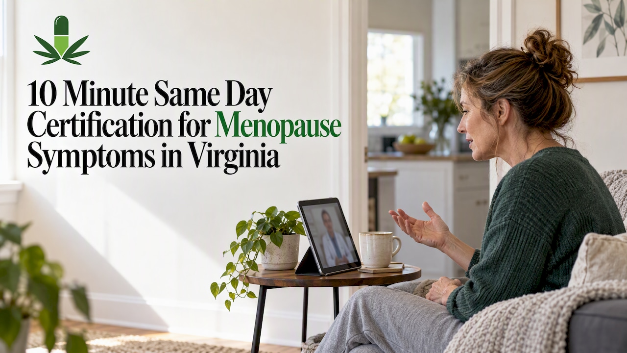 10 Minute Same Day Certification for Menopause Symptoms in Virginia