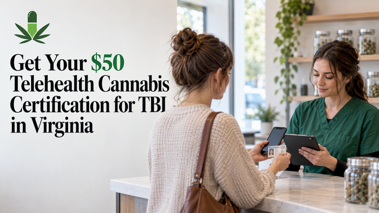 Get Your $50 Telehealth Cannabis Certification for TBI in Virginia