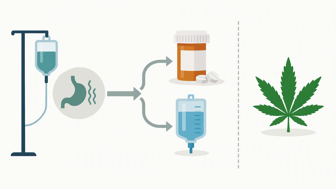 Illustrated distinction between approved medicines and cannabis